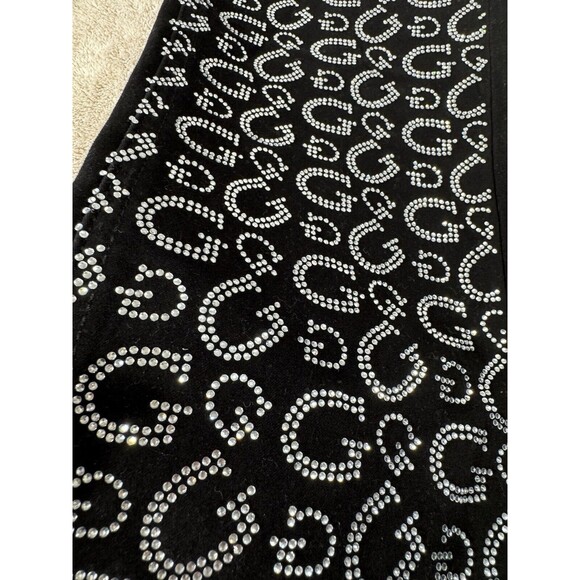 Guess Rhinestone G Black Jeans Slim Straight Leg Size 8/29 - Picture 2 of 15